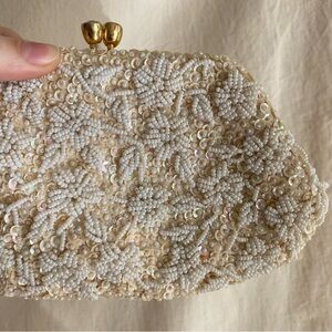 Vintage hand beaded clutch/evening bag